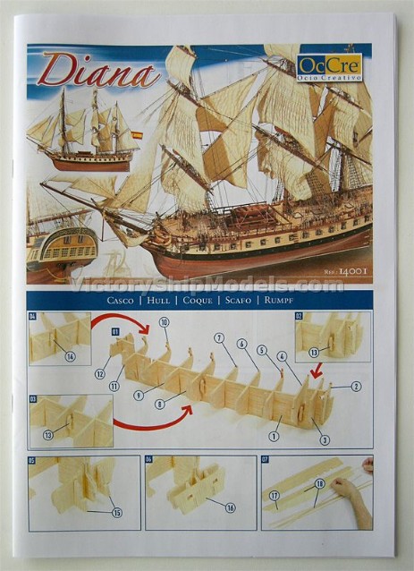Ship model kit Diana,  Occre kit instructions (www.victoryshipmodels.com)