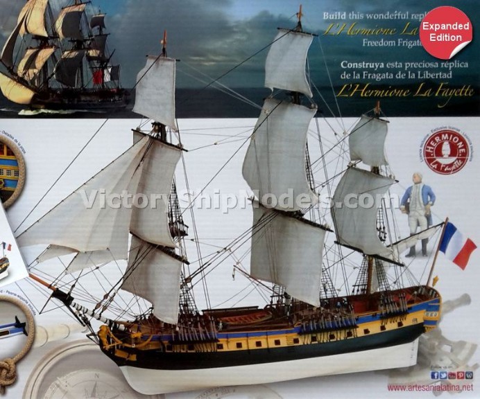Ship model Hermione La Fayette NE, wooden kit Artesania Latina (www.victoryshipmodels.com)