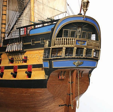 Nuestra Pilar ship model Occre details. Victoryshipmodels.com