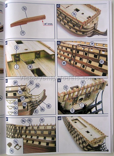 Ship model kit Santisima Trinidad,  Occre kit instructions (www.victoryshipmodels.com)