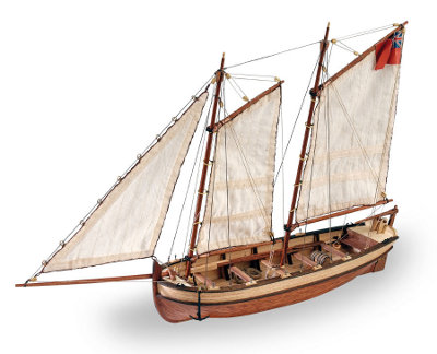 Ship model Endeavour´s, wooden kit longboat Artesania Latina (www.victoryshipmodels.com)