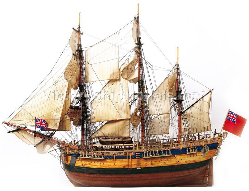 Rndeavour ship model Occre details. Victoryshipmodels.com