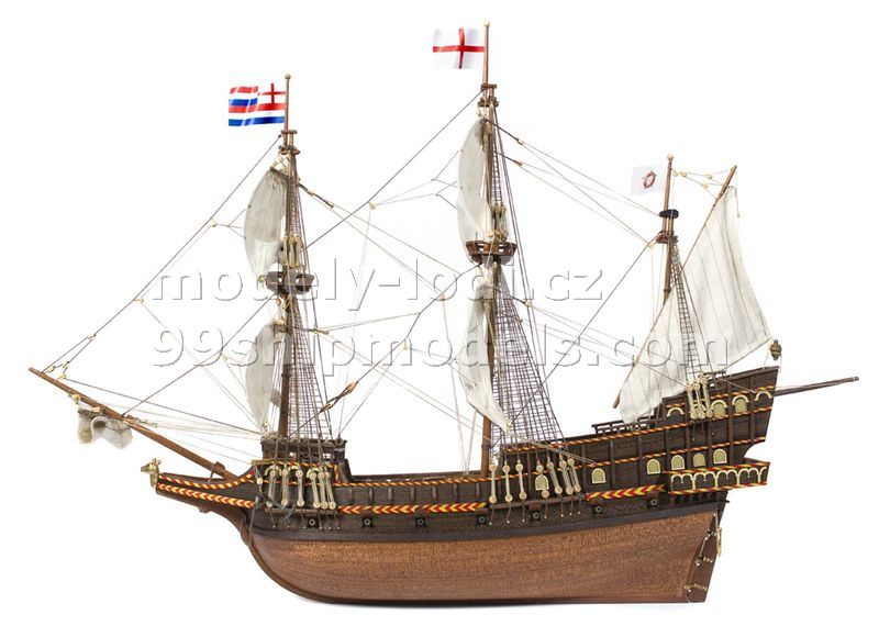 Golden Hind ship model Occre details. Victoryshipmodels.com