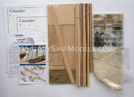 Ship model kit Cazador,  Occre kit set  (www.victoryshipmodels.com)